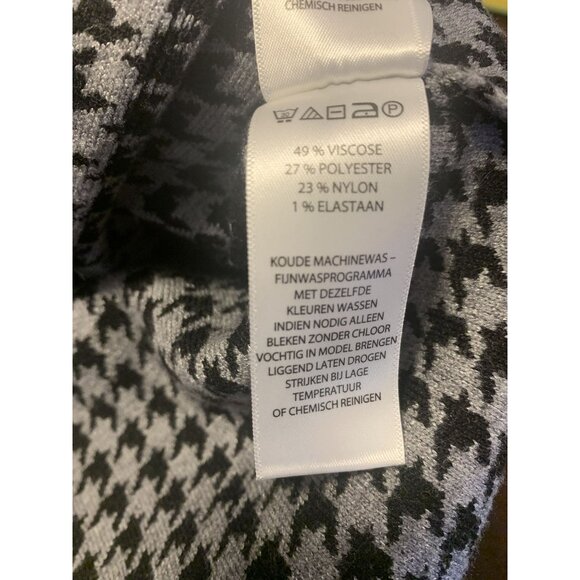 Halston M Black Gray Houndstooth Single-Button Sweater Cardigan Jacket - Picture 9 of 9